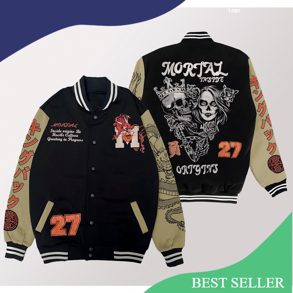 Jaket Varsity Baseball Pria Wanita, Jaket Baseball Varsity Pria Wanita, Jaket Baseball Kamikaze Memp