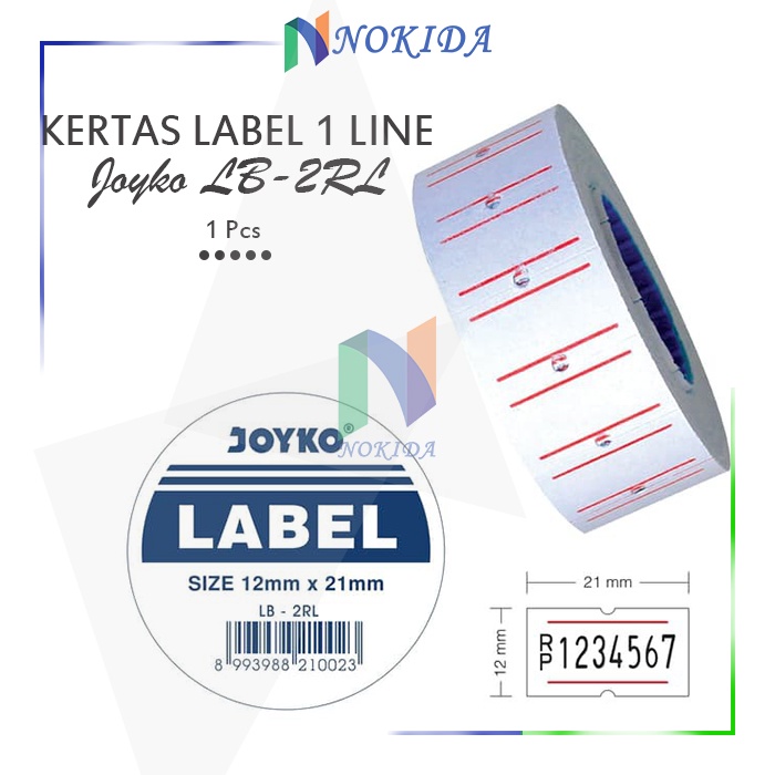 

Nokida Kertas Label LB-2RL [1 Roll] / Kertas Label 1 Baris / Kertas untuk Label Harga / Price Label / Kertas Label Produk / Kertas Alat Label MX-5500M / Kertas Label Expired / Kertas Harga Joyko