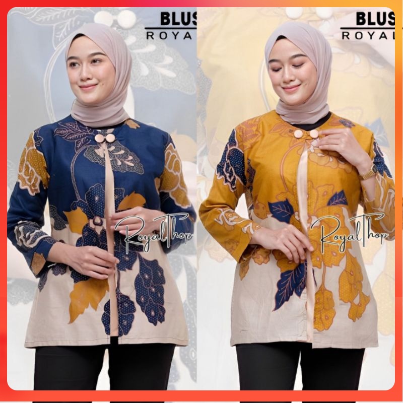 ATASAN BATIK WANITA MODERN BAJU BATIK KANTOR WANITA BATIK NEW BLUS SERAGAMAN
