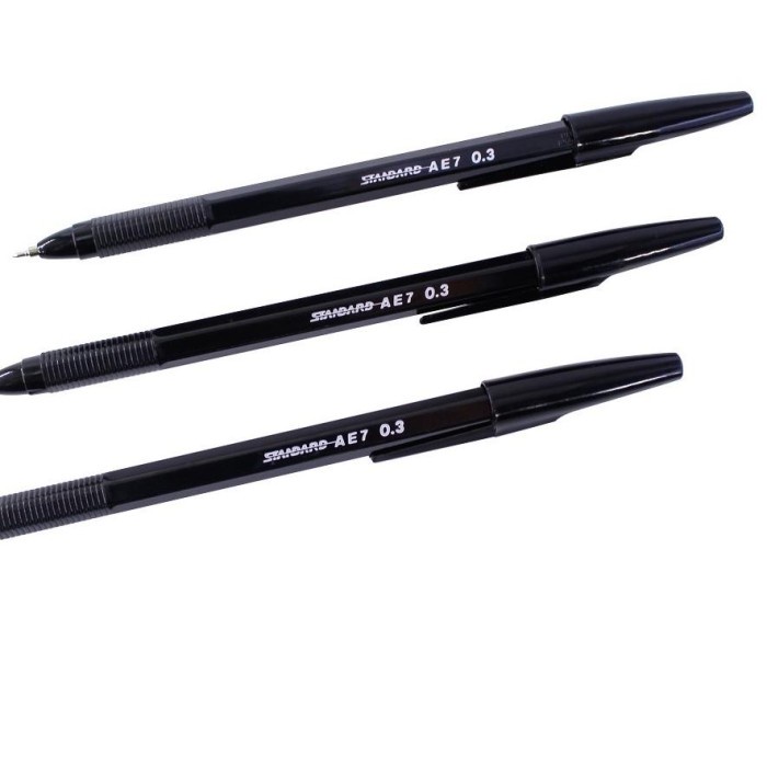 

BOLPOINT / PULPEN STANDART AE7 TINTA WARNA HITAM PULPEN ISI 3