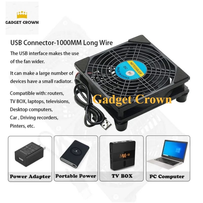 Kipas Pendingin 12x12cm DC 5V untuk WIFI ROUTER , STB , TV BOX  FAN Cooler