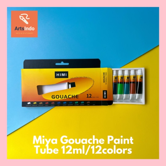 

[SL-0927] Gouache Paint Miya Tube Cat Gouache Tube Set 12 Colors x 12ml