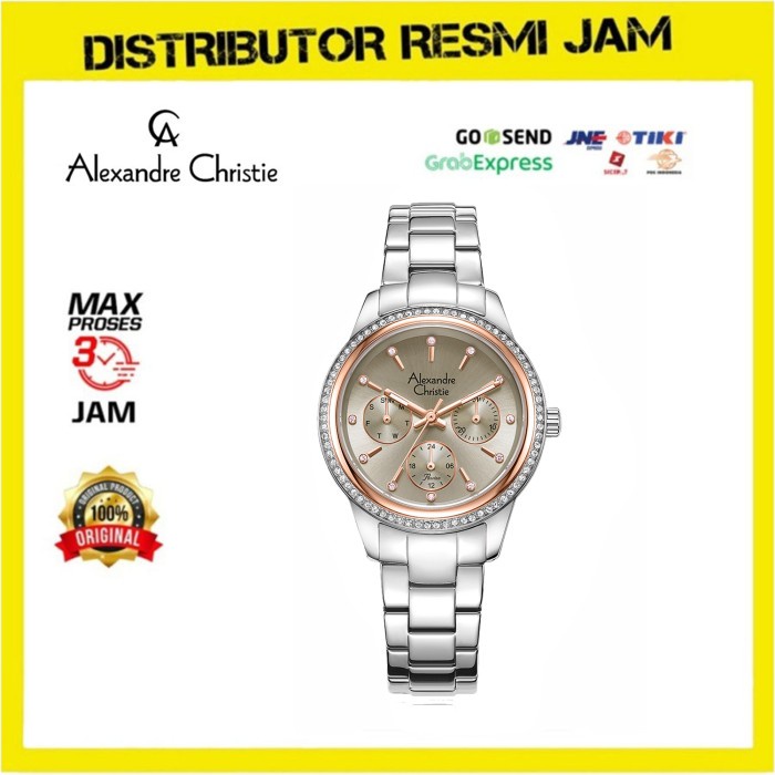 Jam Tangan Wanita Alexandre Christie AC2A62BFB AC 2A62 BFB Silver Gray