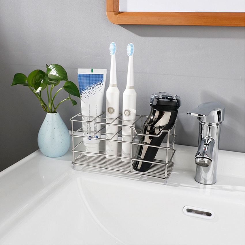 DwP Rak Sikat Gigi Stainless / Rak Sikat Gigi Wall Mounted / Tempat Sikat Gigi Dari Baja Tahan Karat