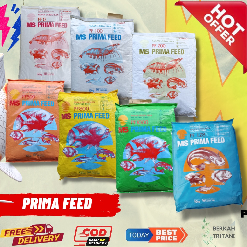1 KARUNG SAK 10 Kg PF 1000, 800, 500, 200, 100, 0, PF 128 by MS PRIMA FEED Makanan Pelet Pakan Ikan 