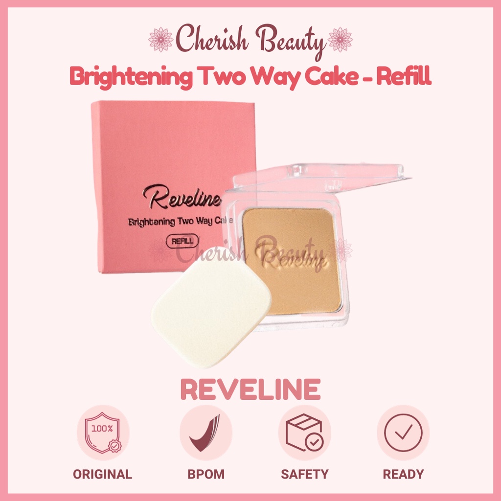 REVELINE Refill Brightening Two Way Cake with Puff twc refil revelin refelin