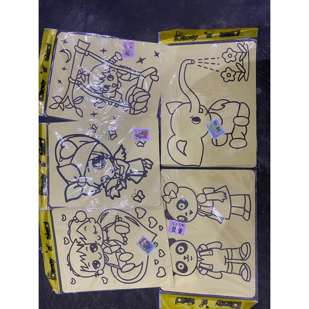 *DUNIA PESTA* GAMBAR PASIR MAINAN ANAK EDUKASI JUMBO / BESAR / TANGGUNG / KECIL RANDOM