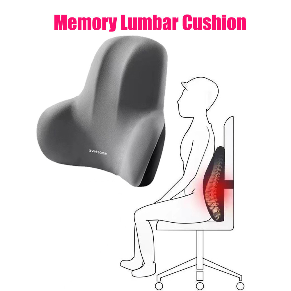 

Memory Foam Lumbar Back Cushion for Car Office Gaming Chairs and Postpartum Waist Support Multi Functional Pain Relief Pillow