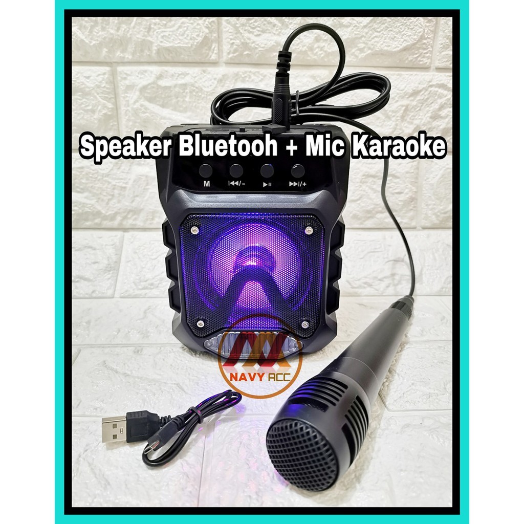 Speaker Karaoke Bluetooth + Microphone Radio Standing Hp Sk75