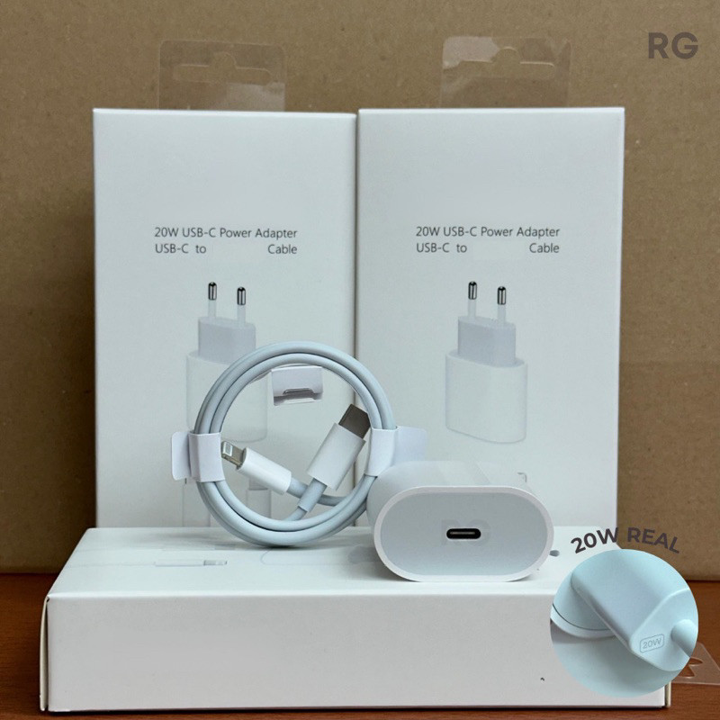 (GAT) Charger iPhone 20watt Fast Charging Original / Charger iphone & kabel data Type C to Lightning