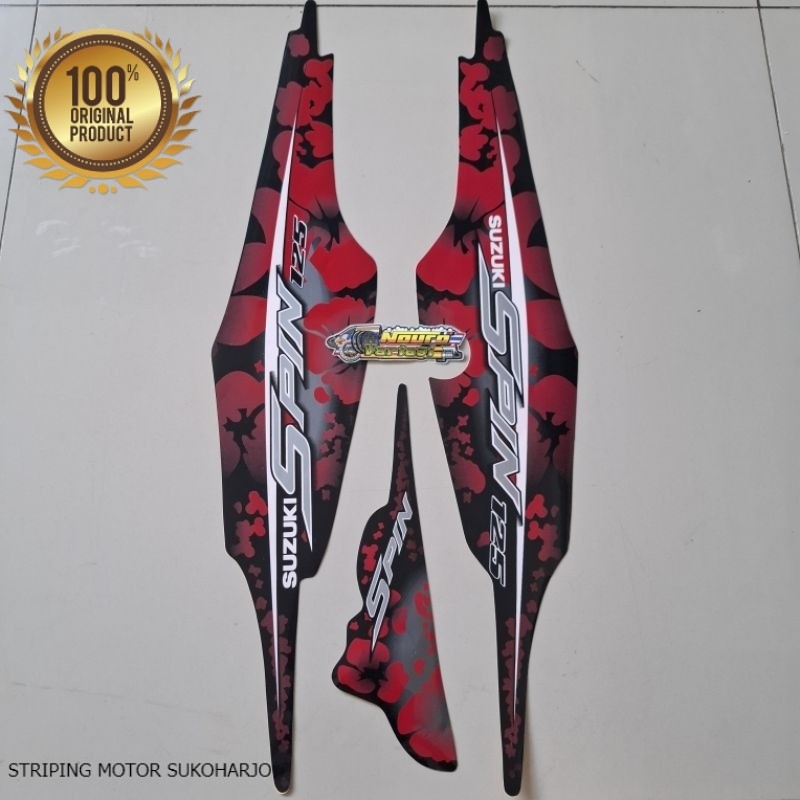 (ORI) Striping Suzuki spin sr 125 2007 2008 hitam flower  Kualitas original pabrik
