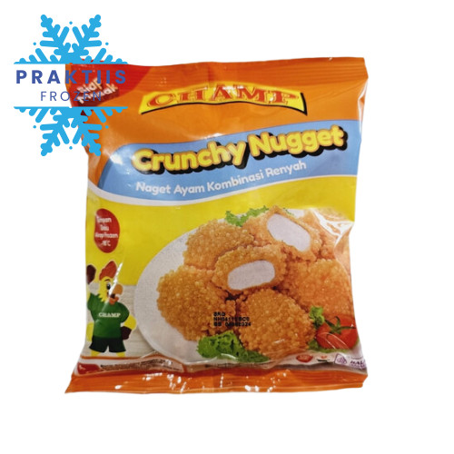 

CHAMP CRUNCHY NUGGET 225GR/NAGET AYAM KOMBINASI/FROZEN FOOD