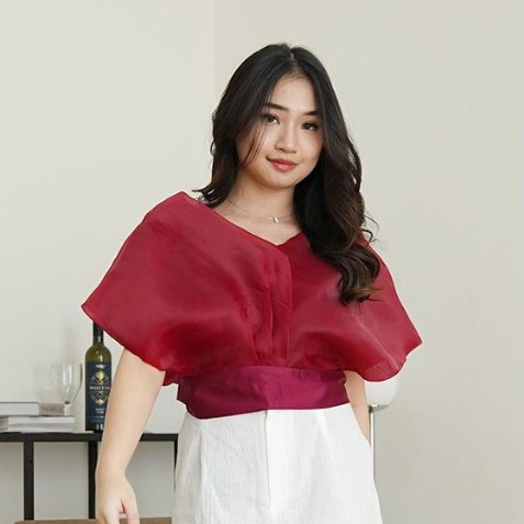 JU87T Atasan Organza Butter Blouse Wanita