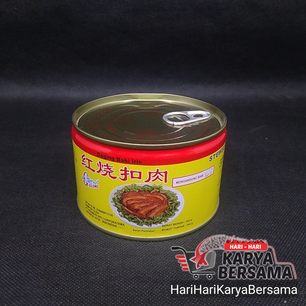 

MAKANAN DAGING KALENG GULONG STEWED PORK SLICED DAGING BABI IRIS 383GR - NON HALAL