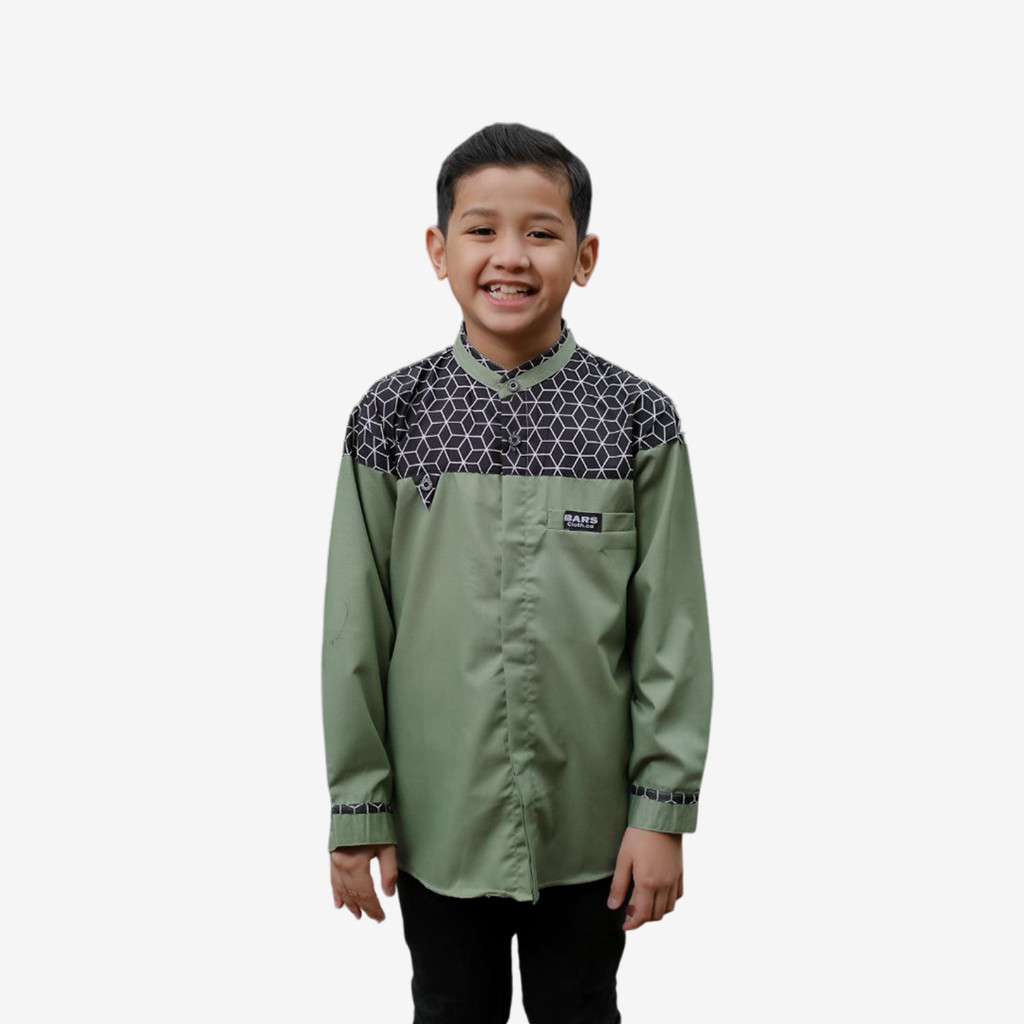 [TERBARU][TERLAKU] BARS CLOTH.CO Baju Koko Anak Laki Laki Usia 3 4 5 6 7 8 9 10 11 12 Tahun Lengan P