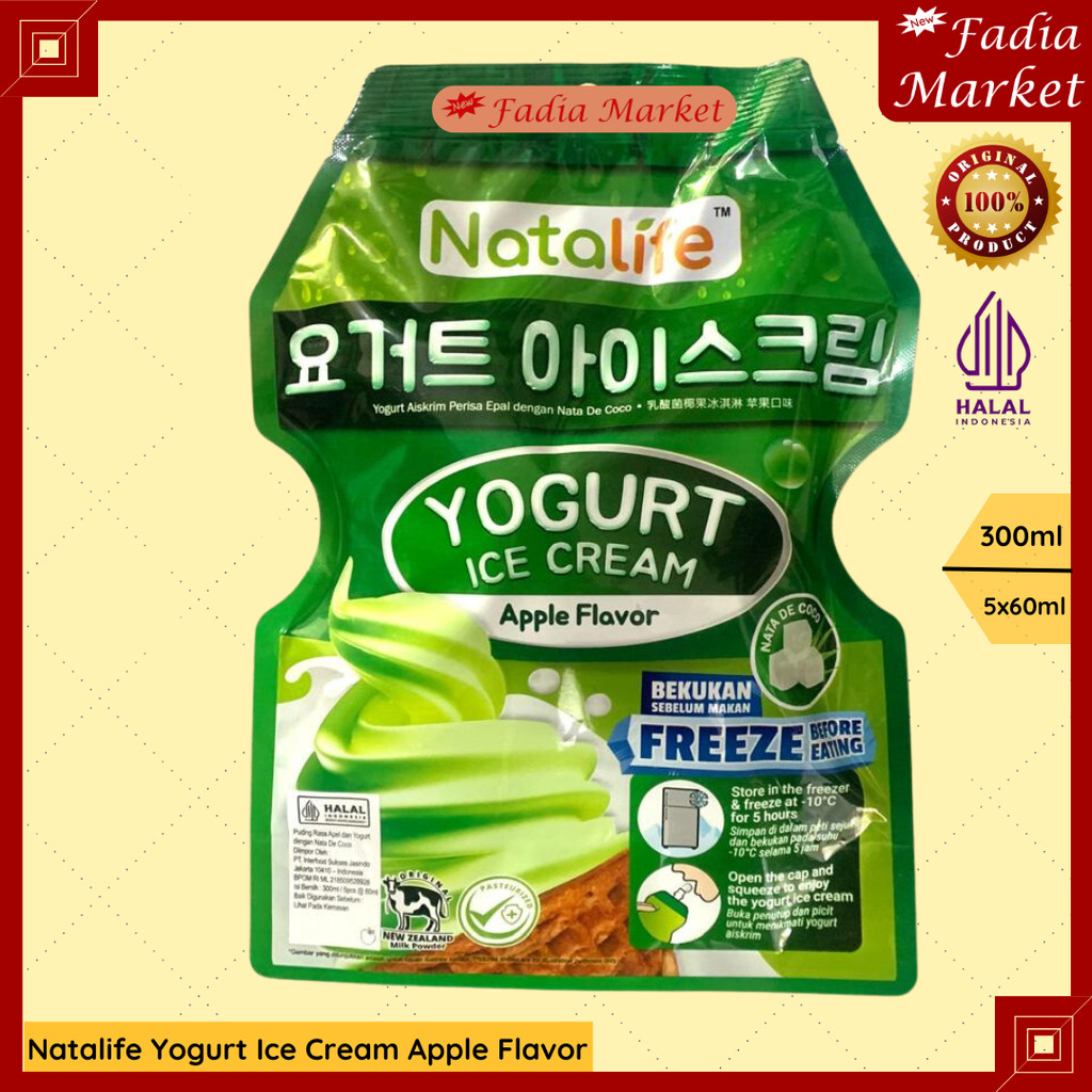 

Natalife Yogurt Ice Cream Apple Flavor Rasa Apel 300ml 5x60ml