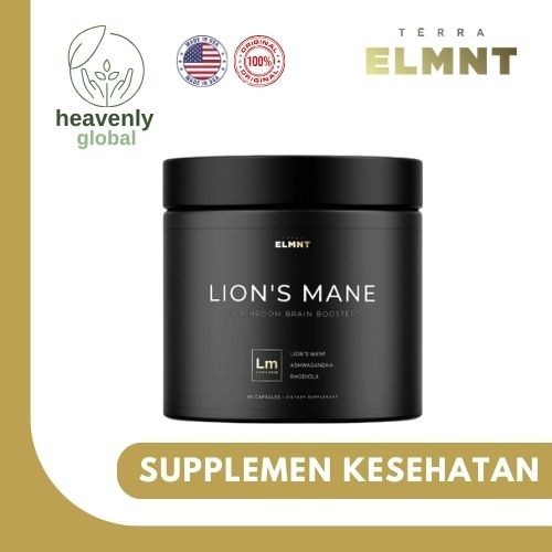 TERRA ELMNT Lion's Mane Mushroom Brain Booster - 60 Capsules, N0n-GMO