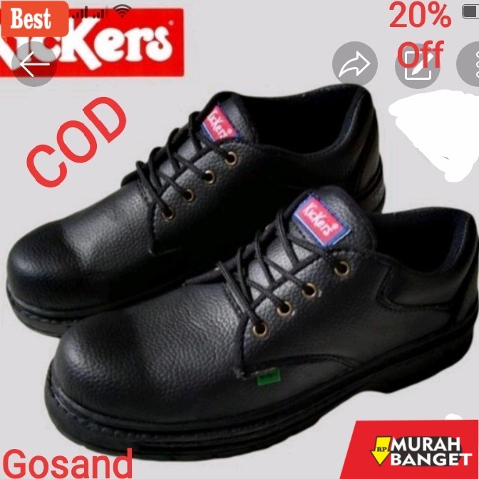 sepatu safety terbaik safety shoes sepatu caterpillar pendek sepatu kerja - 39, Hitam