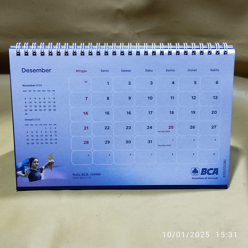KALENDER MEJA TANGGALAN BULANAN EXCLUSIVE BANK BCA 2025 CALENDER HARIAN
