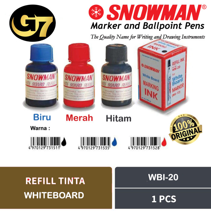 

Isi Tinta Spidol White Board Snowman Asli Refil Tinta Spidol Non Permanent Whiteboard Snowman Isi Ulang Sepidol Papan Tulis Refil Warna Hitam Biru Merah Hijau Asli Original Refill Tinta Spidol