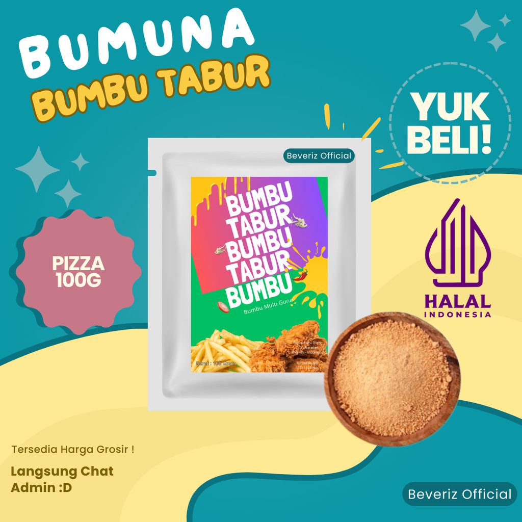 

BEVERIZ Bumuna Bumbu Rasa Pizza 100g | Bubuk Tabur Premium Aneka Rasa Keripik Kentang Makaroni