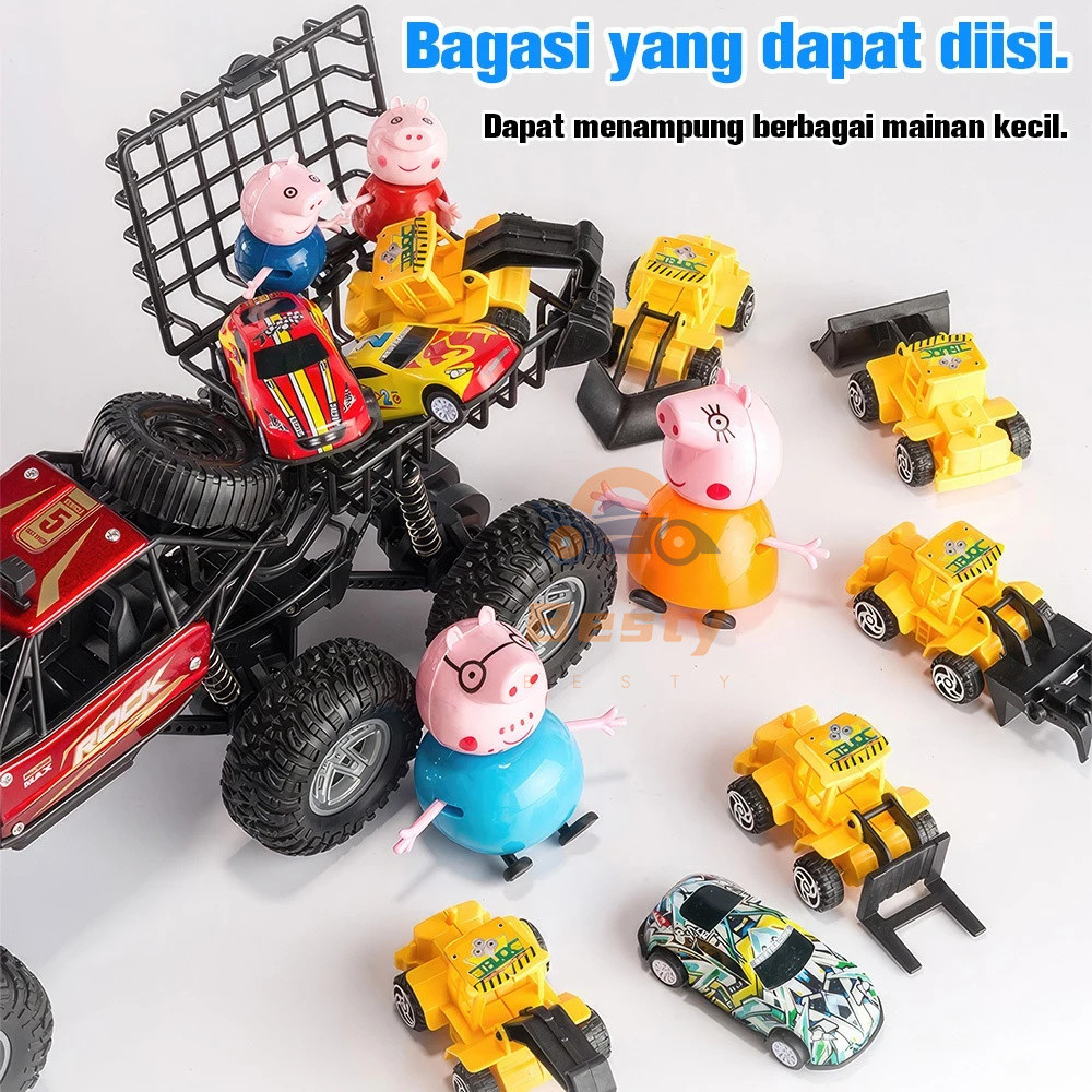 HOT DEALS Besty Mobil Remote Control 4WD Mainan Rock Crawler Alloy Off-Road 6 Roda RC Off Road