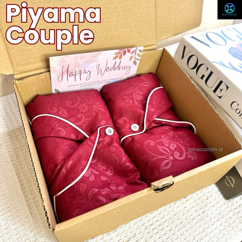 Hampers Wedding Piyama Couple Set | Kado Pernikahan Anniversary Pasangan Hadiah Valentine Seserahan 