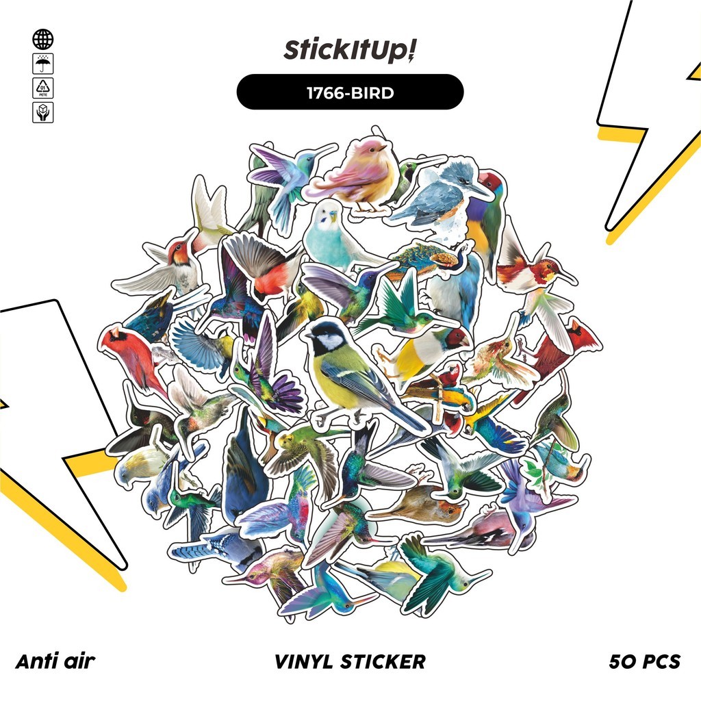 

COD 50 Pcs Stiker Colorful Birds Series 01 Lucu Anti Air Untuk Dekorasi Notebook Sepeda Skateboard Handphone DIY