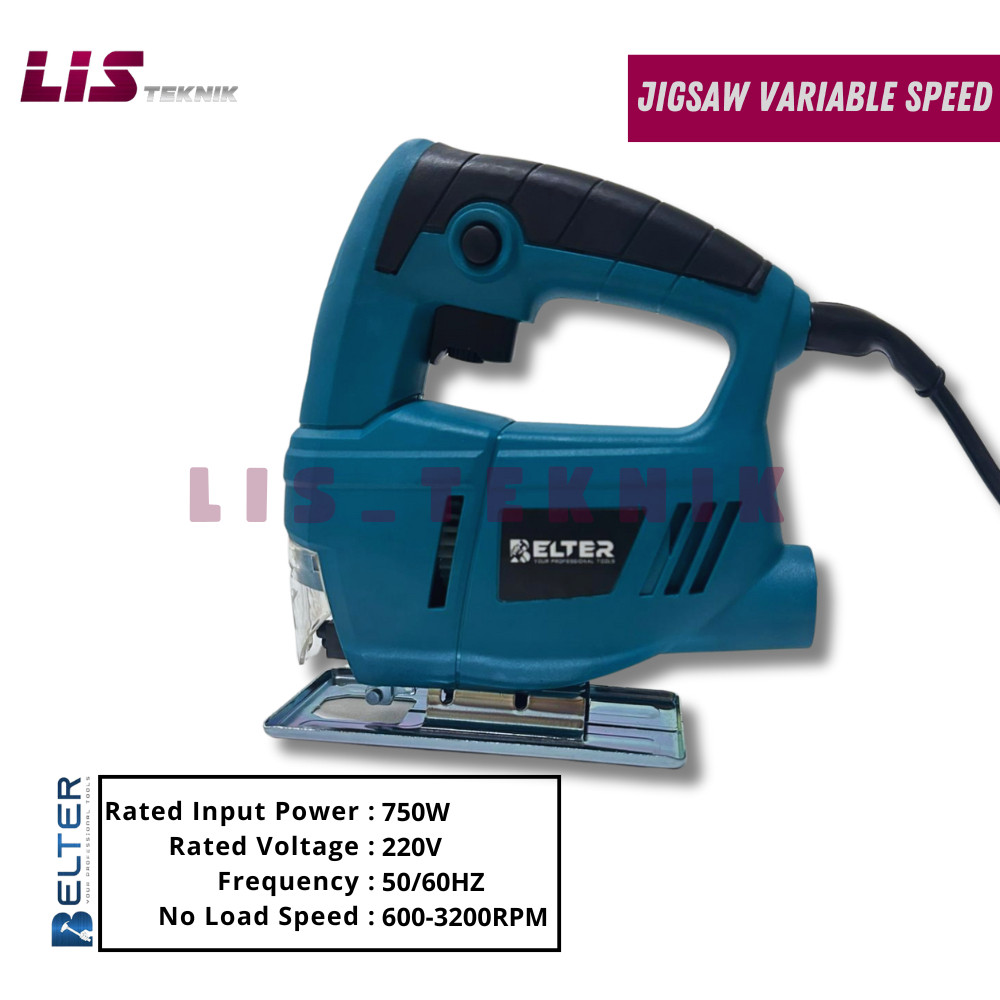 BELTER Jigsaw Mesin Gergaji Listrik Potong Kayu Variable Speed Gergaji Potong Kayu Triplek