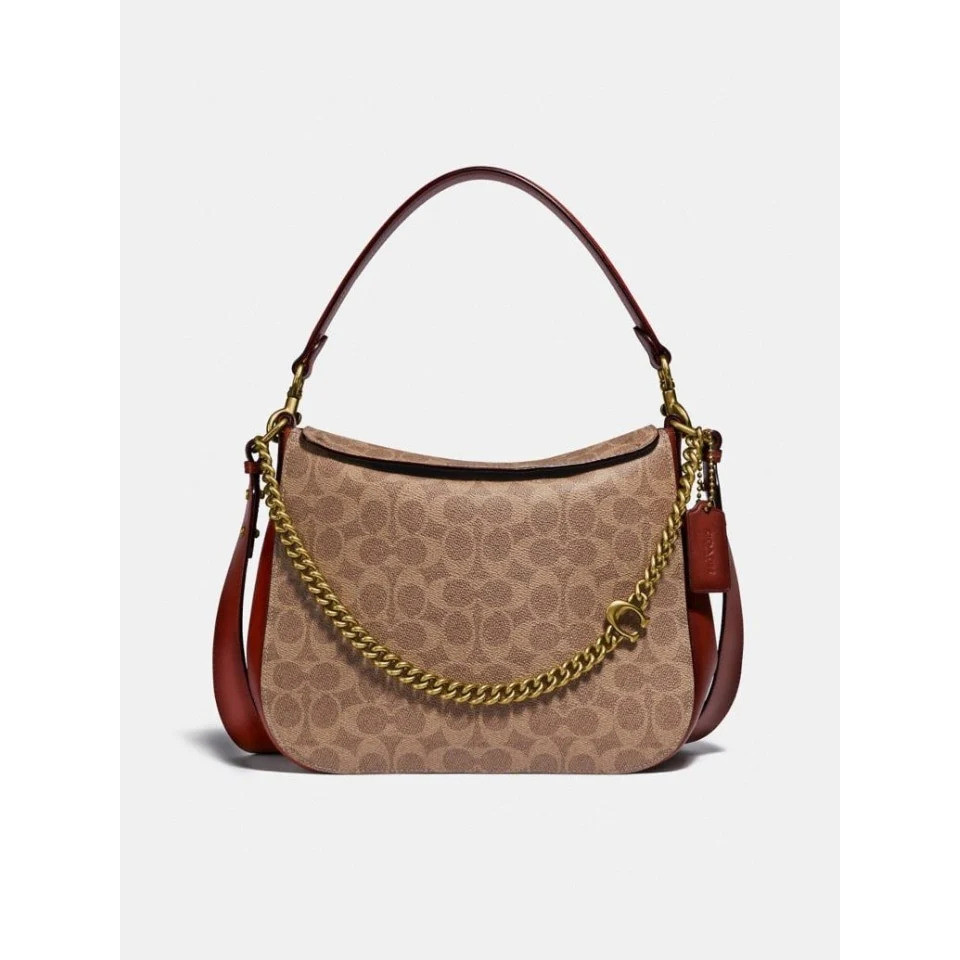 Coach Chain Hobo in Signature Tan Rust