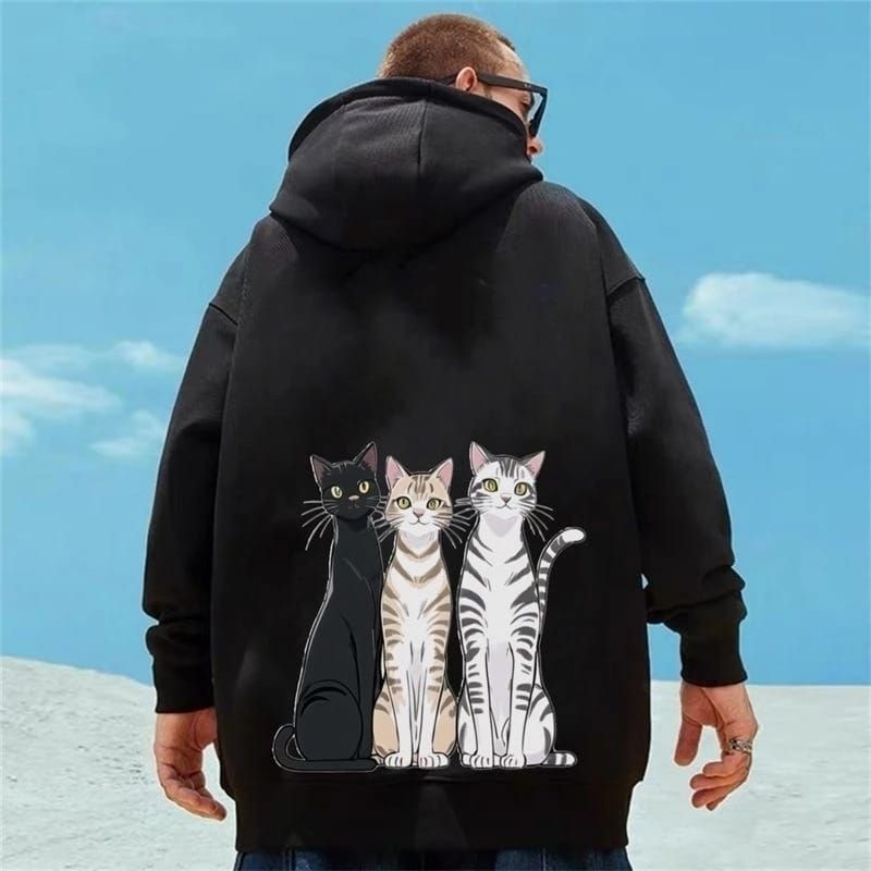 HOODIE JUMPER MOTIF KUCING HOODIE PRIA WANITA