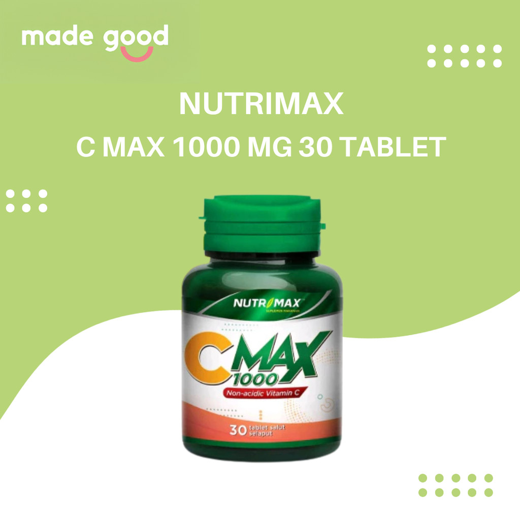 Nutrimax C MAX 1000 mg 30 Tab Vitamin CMAX Vit Imun Daya Tahan Tubuh Tablet Plus Calcium Ascorbate