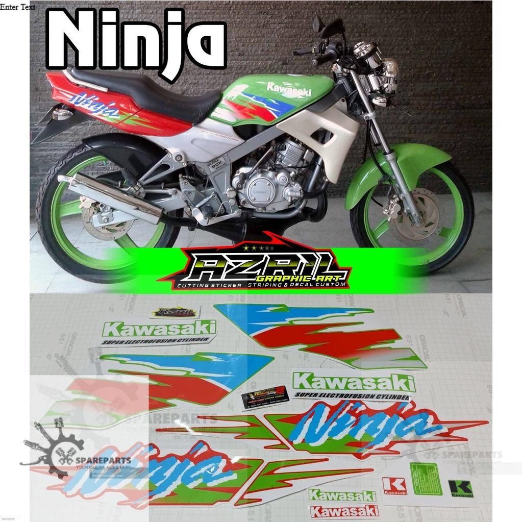 Striping Ninja Kis 1996 Hijau Merah Motorcycle stiker motor