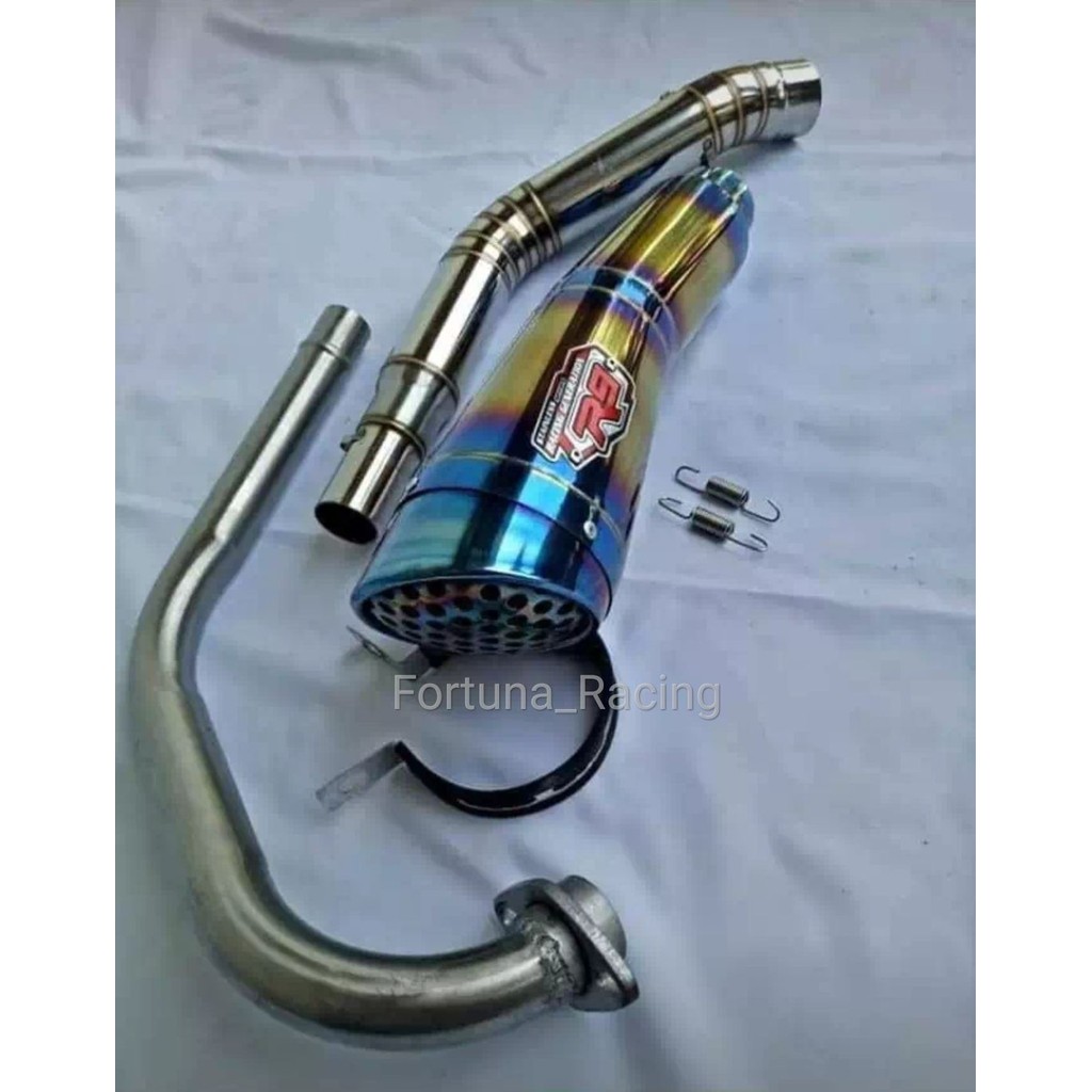 Knalpot racing R9 h2  biru for SATRIA Fu,