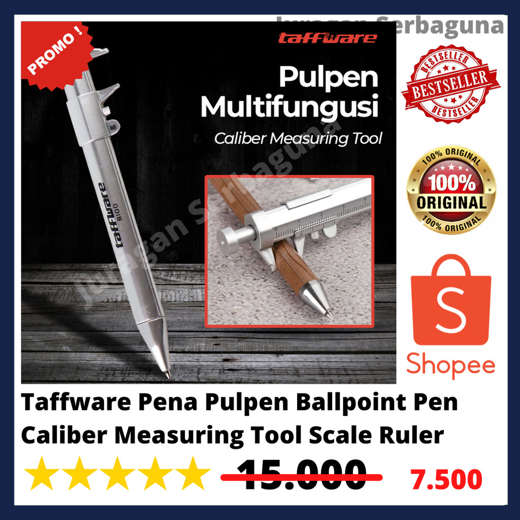 

Taffware Pena Pulpen Ballpoint Pen Caliber Measuring Tool Scale Ruler