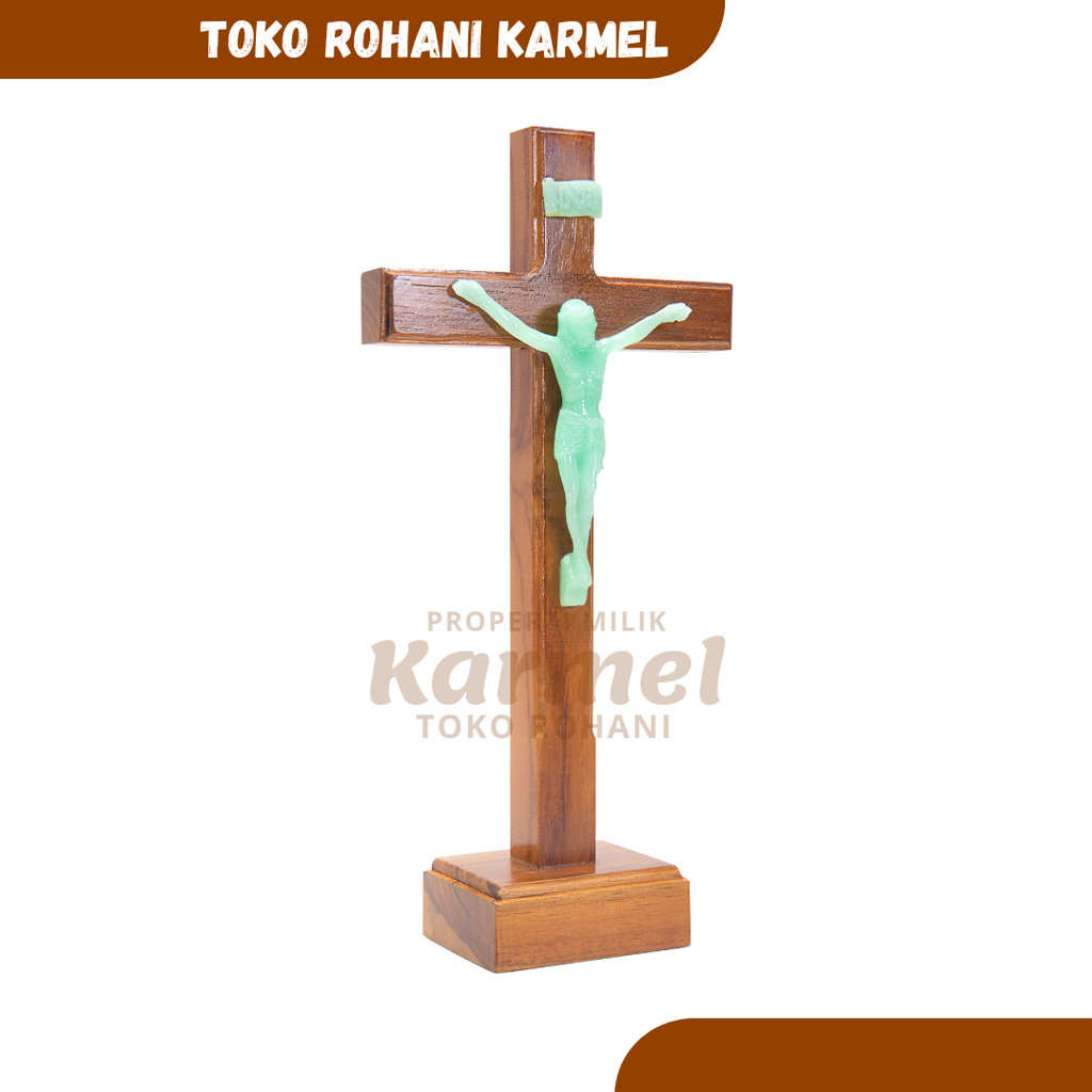 SALIB DUDUK KATOLIK KORPUS FOSFOR / SALIB MEJA KATOLIK / PATUNG SALIB / SALIB ALTAR / SALIB FOSFOR