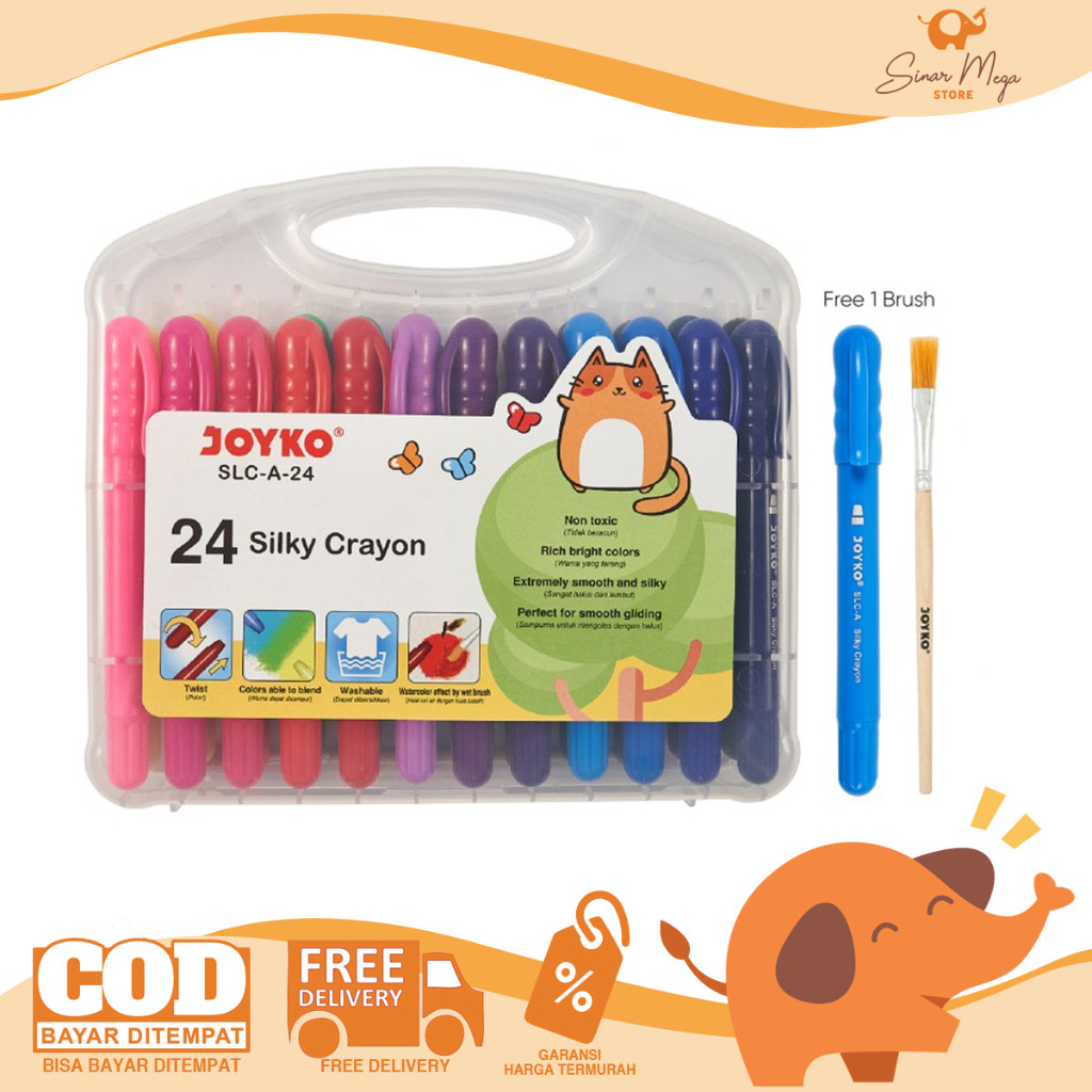 

Joyko Silky Crayon SLC-A-24 Krayon Halus Set 24 Warna Colors Murah Berkualitas