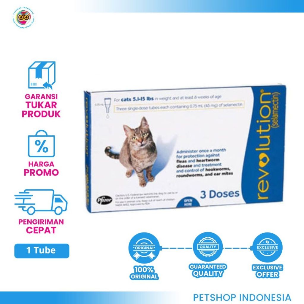 REVOLUTION BLUE 45MG 6% 0.75ML 2-7 kg 1 ampul/tube