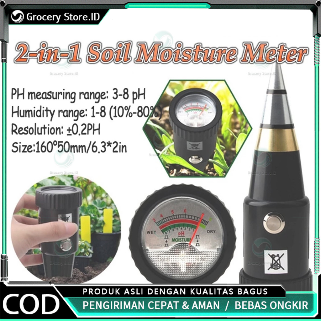 

Alat Penggukur Tanah Soil Ph Mete 2 in 1 Pen Type PH Meter Soil Analyzer Tester Meter Alat Ukur PH Tanah