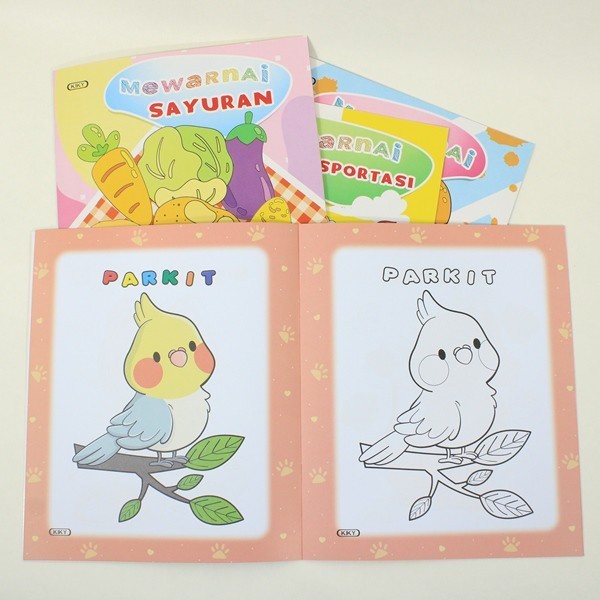 Buku Mewarnai Kecil Kiky 24 x 20 cm  4 variasi Random- Satuan