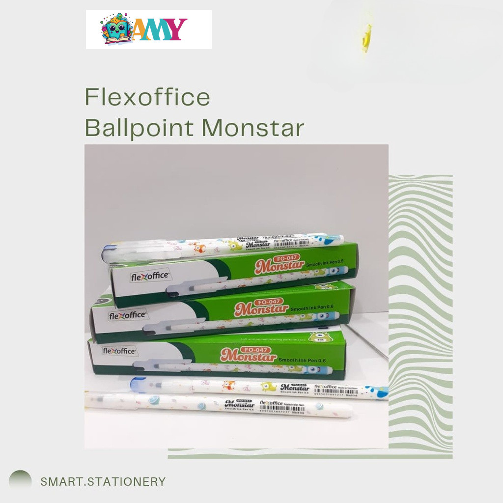 

FLEXOFFICE BALLPOINT FO 047 MONSTAR 1 pak isi 12 AMY STASIONARY