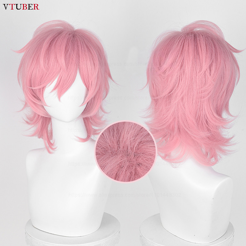 Ayato Yuri Cosplay Wig Anime Short Pink High Quality Heat Resistant Synthetic Hair Cosplay Role Play