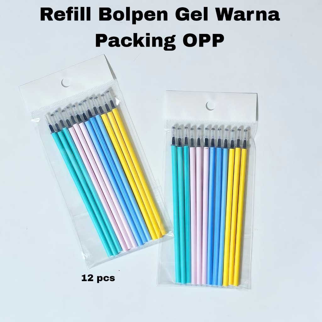

SOS Refill Bolpen Gel Warna Packing OPP(12pc) (minimal 24) /Isi Pen Jel/Refill Balpen/Ballpoint