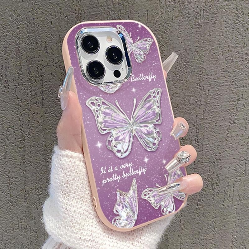 Case Hp For Samsung A32 5G A34 M32 Silicon Candy Girls Simple Crystal Butterfly Case Murah