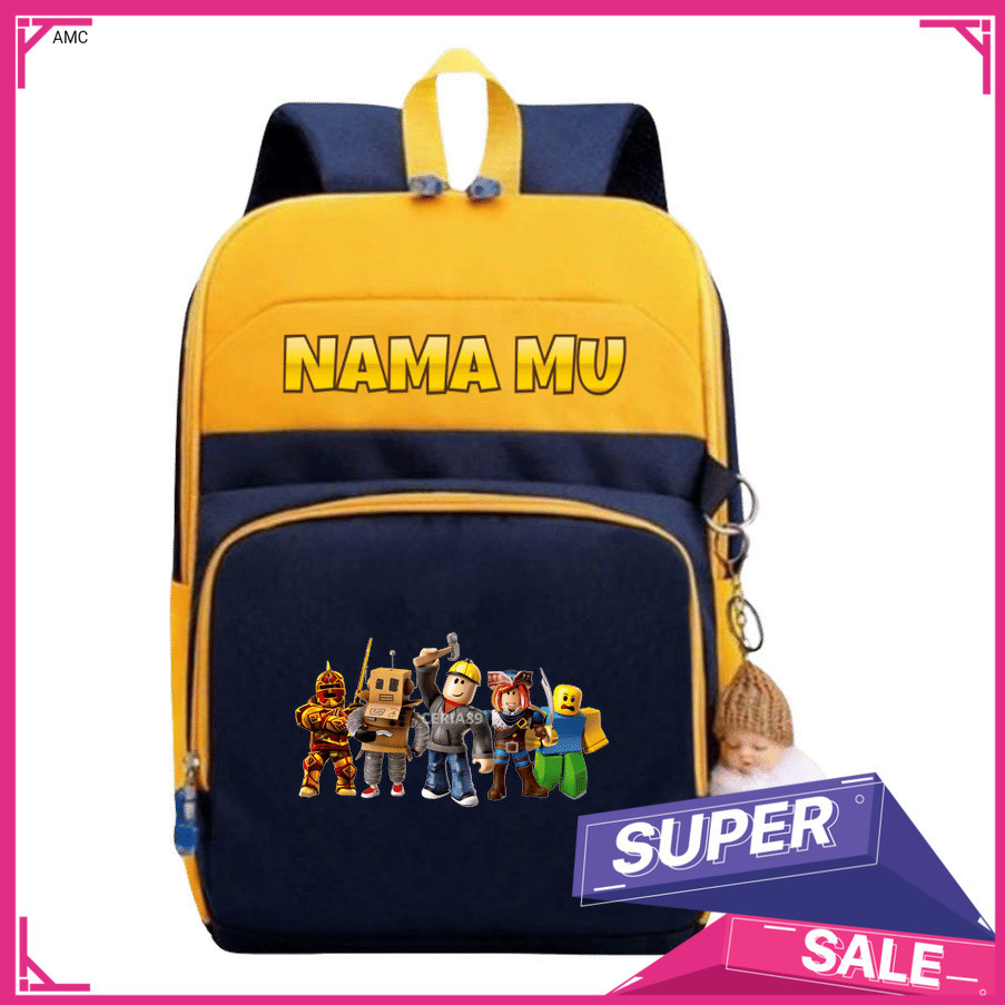 AMC Tas Ransel Roblox Anak Laki-Laki & Perempuan Karakter Game Lucu - Backpack Sekolah TK SD Muat Bu