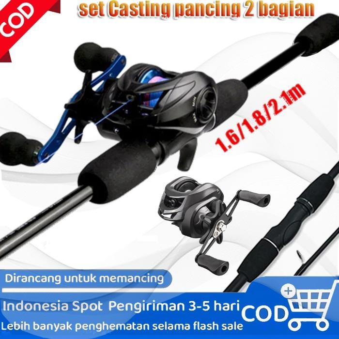 SHIMANO 1set lengkap murah pancing casting full set / pancing 1set lengkap kuat Set Tongkat & Gulung