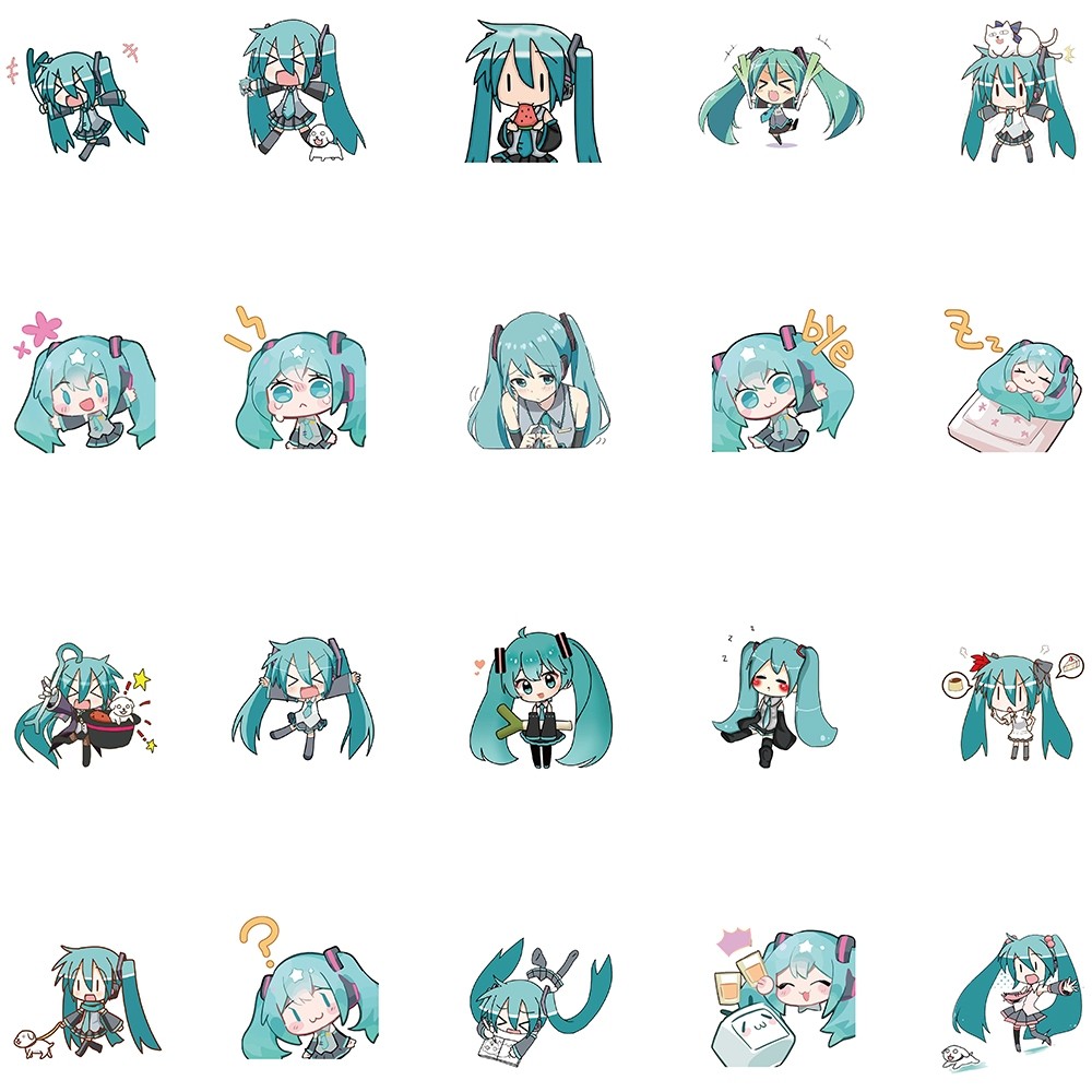 

Stiker Pack Lucu Hatsune Miku Stiker Vinyl Anti Air-Sticker Aesthetic Buku Casing HP Laptop Helm Motor