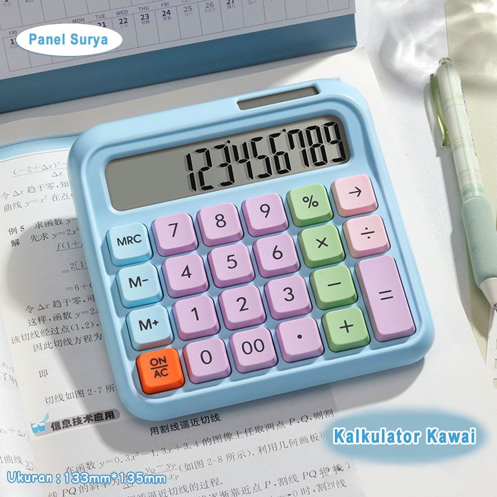 

Kalkulator Lucu Full Color Aesthetic Solar / Kalkulator Dopamin DX-2298 /Multifungsi 12 Digit Warna Permen