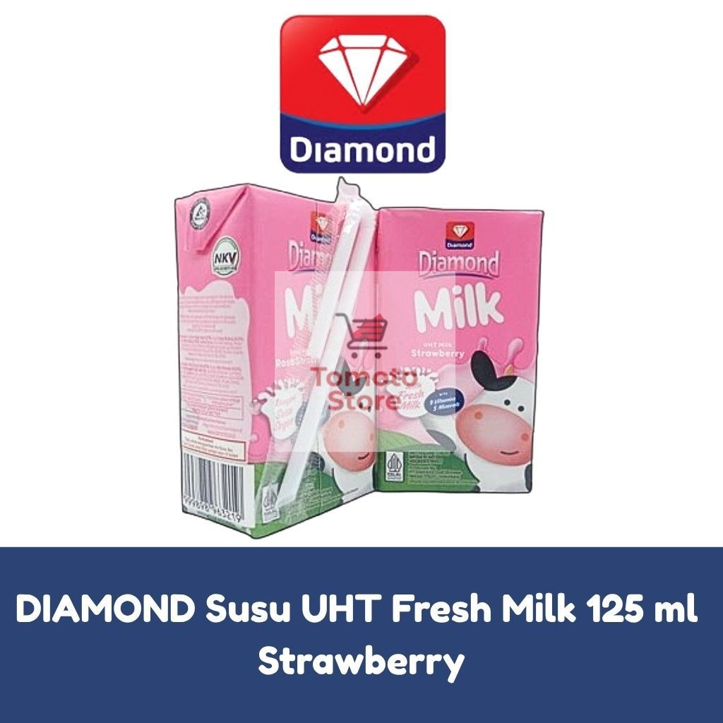 

✨ TOMOTOSTORE ✨ DIAMOND Susu UHT Full Cream Fresh Milk 125 ml - Strawberry