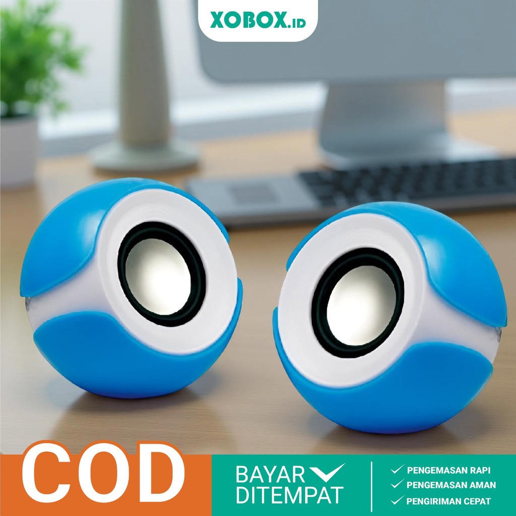 Speaker Mini USB Komputer/ Laptop Speaker Bulat Mini Koneksi USB Mini Speaker Komputer AK2012